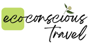 ecoconscious travel logo on a white background